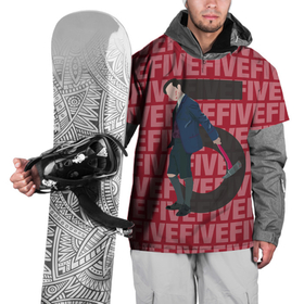 Накидка на куртку 3D с принтом FIVE FIVE FIVE в Петрозаводске, 100% полиэстер |  | umbrella academy | академия амбрелла | клаус харгривз | номер пять | роберт шиэн