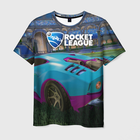 Мужская футболка 3D с принтом Rocket League в Белгороде, 100% полиэфир | прямой крой, круглый вырез горловины, длина до линии бедер | cars | game | games | rocket league | гонка | гонки | машина | машины | рокет лига
