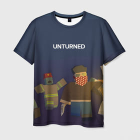 Мужская футболка 3D с принтом Unturned в Новосибирске, 100% полиэфир | прямой крой, круглый вырез горловины, длина до линии бедер | survival | unturned | zombie | антюрнд | антюрнед | выживание | игра про зомби | стим