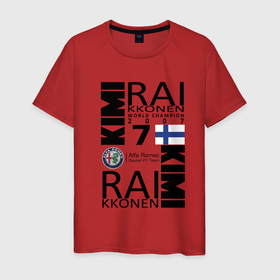 Мужская футболка хлопок с принтом Kimi Raikkonen в Кировске, 100% хлопок | прямой крой, круглый вырез горловины, длина до линии бедер, слегка спущенное плечо. | Тематика изображения на принте: f1 | kimi raikkonen | кими | райкконен | формула 1