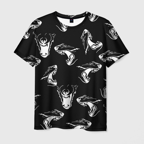Мужская футболка 3D с принтом Оскал волка в Кировске, 100% полиэфир | прямой крой, круглый вырез горловины, длина до линии бедер | волк | дикий | животное | зверь | злой | зубы | клыки | оскал | пасть