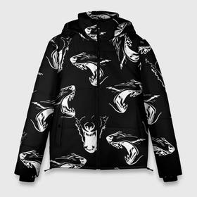Мужская зимняя куртка 3D с принтом Оскал волка в Белгороде, верх — 100% полиэстер; подкладка — 100% полиэстер; утеплитель — 100% полиэстер | длина ниже бедра, свободный силуэт Оверсайз. Есть воротник-стойка, отстегивающийся капюшон и ветрозащитная планка. 

Боковые карманы с листочкой на кнопках и внутренний карман на молнии. | волк | дикий | животное | зверь | злой | зубы | клыки | оскал | пасть