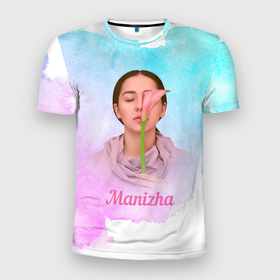 Мужская футболка 3D Slim с принтом Манижа  Manizha в Екатеринбурге, 100% полиэстер с улучшенными характеристиками | приталенный силуэт, круглая горловина, широкие плечи, сужается к линии бедра | manizha | далеровна | душанбе | евровидение | евровидение 2021 | манижа | певица | таджикистан | хамраева