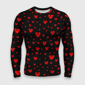 Мужской рашгард 3D с принтом Красные сердца ,  |  | Тематика изображения на принте: heart | love | red | red hearts. | градиент | день святого валентина | красные сердечки | красный | любовь | много сердечек | перламутр | сердце