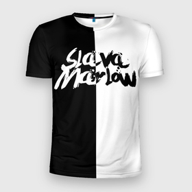 Мужская футболка 3D Slim с принтом SLAVA MARLOW (6) в Тюмени, 100% полиэстер с улучшенными характеристиками | приталенный силуэт, круглая горловина, широкие плечи, сужается к линии бедра | marlow | rap | slava | slava marlow | агония | мерлоу | реп | слава | слава мерлоу