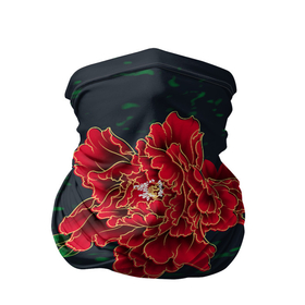 Бандана-труба 3D с принтом Пион в Тюмени, 100% полиэстер, ткань с особыми свойствами — Activecool | плотность 150‒180 г/м2; хорошо тянется, но сохраняет форму | Тематика изображения на принте: красный цветок | лето | пион | цветы