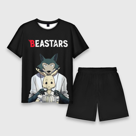 Мужской костюм с шортами 3D с принтом Beastars Выдающиеся звери ,  |  | anime | beastar | beastars | beastats | bestars | juno | wolf | аниме | волк | выдающиеся звери | выдающийся зверь | зверь | легоси | легоши