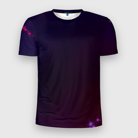 Мужская футболка 3D спортивная с принтом Оттенки , 100% полиэстер с улучшенными характеристиками | приталенный силуэт, круглая горловина, широкие плечи, сужается к линии бедра | blue | purple | red | красный | синий | фиолетовый