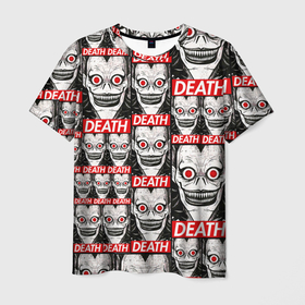 Мужская футболка 3D с принтом ТЕТРАДЬ СМЕРТИ в Белгороде, 100% полиэфир | прямой крой, круглый вырез горловины, длина до линии бедер | anime | death note | аниме | кира | лайт ягами | манга | миса аманэ | михаэль кэл | ниа | рэм. | рюк