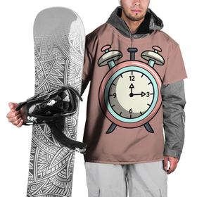 Накидка на куртку 3D с принтом Clock в Курске, 100% полиэстер |  | Тематика изображения на принте: будильник | время | звон | минуты | часы