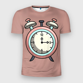 Мужская футболка 3D спортивная с принтом Clock , 100% полиэстер с улучшенными характеристиками | приталенный силуэт, круглая горловина, широкие плечи, сужается к линии бедра | Тематика изображения на принте: будильник | время | звон | минуты | часы