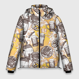 Мужская зимняя куртка 3D с принтом Пиво / Beer в Тюмени, верх — 100% полиэстер; подкладка — 100% полиэстер; утеплитель — 100% полиэстер | длина ниже бедра, свободный силуэт Оверсайз. Есть воротник-стойка, отстегивающийся капюшон и ветрозащитная планка. 

Боковые карманы с листочкой на кнопках и внутренний карман на молнии. | barrel | beer | dark | foam | keg | light | mug | non alcoholic | oktoberfest | sausages | unfiltered | velvet | бархатное | бокал | бочка | кега | кружка | нефильтрованное | октоберфест | пенное | светлое | сосиски | темно