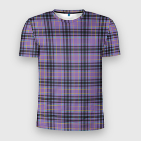 Мужская футболка 3D Slim с принтом Узор в клетку в Екатеринбурге, 100% полиэстер с улучшенными характеристиками | приталенный силуэт, круглая горловина, широкие плечи, сужается к линии бедра | джентльмены | квадраты | клетка | костюм | линии | полосы | текстура | узор