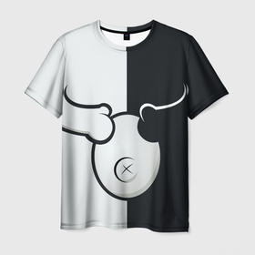 Мужская футболка 3D с принтом monokuma пупок , 100% полиэфир | прямой крой, круглый вырез горловины, длина до линии бедер | anime | danganronpa | enoshima | junko | monokuma | аниме | джунко | игра | манга | медведь | монокума | робот медведь | эношима