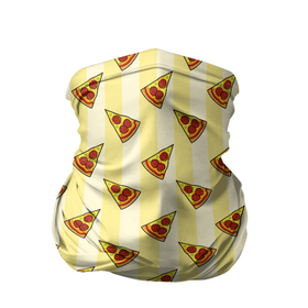 Бандана-труба 3D с принтом Кусочки Пиццы в Екатеринбурге, 100% полиэстер, ткань с особыми свойствами — Activecool | плотность 150‒180 г/м2; хорошо тянется, но сохраняет форму | еда | кусочки пиццы | пицца | рисунок