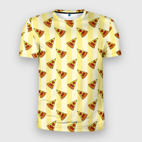 Мужская футболка 3D спортивная с принтом Кусочки Пиццы , 100% полиэстер с улучшенными характеристиками | приталенный силуэт, круглая горловина, широкие плечи, сужается к линии бедра | еда | кусочки пиццы | пицца | рисунок