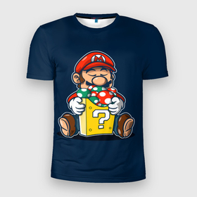 Мужская футболка 3D спортивная с принтом Марио в Петрозаводске, 100% полиэстер с улучшенными характеристиками | приталенный силуэт, круглая горловина, широкие плечи, сужается к линии бедра | game | mario | sega | super | super mario | игры | м | марио | сега | супер марио