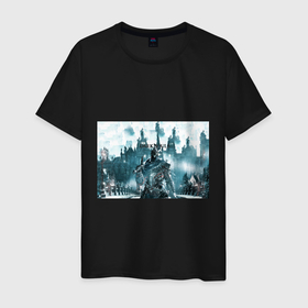 Мужская футболка хлопок с принтом Dark Souls в Екатеринбурге, 100% хлопок | прямой крой, круглый вырез горловины, длина до линии бедер, слегка спущенное плечо. | action rpg | dark | souls | дарк соулс | игра