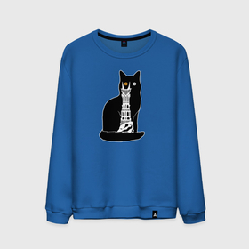 Мужской свитшот хлопок с принтом КотоМордор в Тюмени, 100% хлопок |  | cat | башня | властелин колец | киса | кот | котенок | котэ | кошка | мордор | фильм | черный