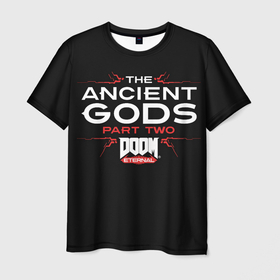 Мужская футболка 3D с принтом DOOM в Петрозаводске, 100% полиэфир | прямой крой, круглый вырез горловины, длина до линии бедер | bethesda softwork | doomguy | the ancient gods part two | демоны