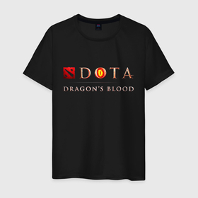 Мужская футболка хлопок с принтом DOTA Кровь дракона в Екатеринбурге, 100% хлопок | прямой крой, круглый вырез горловины, длина до линии бедер, слегка спущенное плечо. | anime | dota 2 | dota: dragons blood | dota: кровь дракона | аниме | дота | сериал