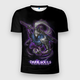 Мужская футболка 3D Slim с принтом Dark souls Abyss walker в Санкт-Петербурге, 100% полиэстер с улучшенными характеристиками | приталенный силуэт, круглая горловина, широкие плечи, сужается к линии бедра | dark souls | lfhr cjekc | вфкл ыщгды | дарк соулс | темная душа | черная душа