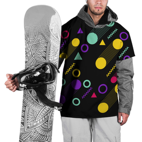 Накидка на куртку 3D с принтом Круги и Треугольники в Екатеринбурге, 100% полиэстер |  | геометрия | круги | минимализм | треугольники | цвета