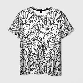 Мужская футболка 3D с принтом Масса людей в Новосибирске, 100% полиэфир | прямой крой, круглый вырез горловины, длина до линии бедер | fashion | game | hip hop | rap | street style | top | игра | мода | огонь | рэп | топ | уличный стиль | хип хоп
