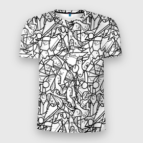 Мужская футболка 3D спортивная с принтом Масса людей , 100% полиэстер с улучшенными характеристиками | приталенный силуэт, круглая горловина, широкие плечи, сужается к линии бедра | fashion | game | hip hop | rap | street style | top | игра | мода | огонь | рэп | топ | уличный стиль | хип хоп