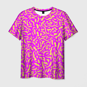 Мужская футболка 3D с принтом Абстрактные узоры в Санкт-Петербурге, 100% полиэфир | прямой крой, круглый вырез горловины, длина до линии бедер | abstract | military | neon | pattern | pink | purple | texture | абстракция | бактерии | волны | восточные | гламур | желтые узоры | камуфляж | кудрявые | милитари | нежные | неоновые | орнамент | паттерн | пятна | резьба