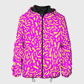 Мужская куртка 3D с принтом Абстрактные узоры в Новосибирске, ткань верха — 100% полиэстер, подклад — флис | прямой крой, подол и капюшон оформлены резинкой с фиксаторами, два кармана без застежек по бокам, один большой потайной карман на груди. Карман на груди застегивается на липучку | abstract | military | neon | pattern | pink | purple | texture | абстракция | бактерии | волны | восточные | гламур | желтые узоры | камуфляж | кудрявые | милитари | нежные | неоновые | орнамент | паттерн | пятна | резьба