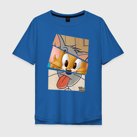 Мужская футболка хлопок Oversize с принтом Tom and Jerry в городе Новоалтайск, 100% хлопок | свободный крой, круглый ворот, “спинка” длиннее передней части | tom  jerry | tom and jerry | vdzabma | джерри | том | том  джерри | том и джерри