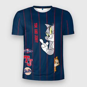 Мужская футболка 3D спортивная с принтом Tom and Jerry , 100% полиэстер с улучшенными характеристиками | приталенный силуэт, круглая горловина, широкие плечи, сужается к линии бедра | tom  jerry | tom and jerry | vdzabma | джерри | том | том  джерри | том и джерри