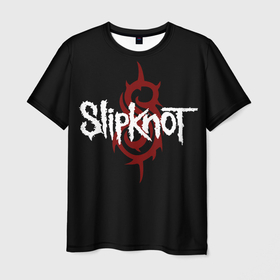 Мужская футболка 3D с принтом Slipknot Надпись , 100% полиэфир | прямой крой, круглый вырез горловины, длина до линии бедер | metal | music | rock | slipknot | логотип | металл | музыка | надпись | пентаграмма | рок | слипкнот | узор | цифры