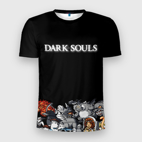 Мужская футболка 3D спортивная с принтом 8bit Dark Souls в Петрозаводске, 100% полиэстер с улучшенными характеристиками | приталенный силуэт, круглая горловина, широкие плечи, сужается к линии бедра | dark souls | lfhr cjekc | вфкл ыщгды | дарк соулс | темная душа | черная душа
