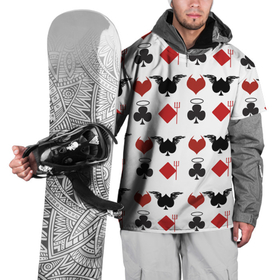 Накидка на куртку 3D с принтом Карточные масти в Новосибирске, 100% полиэстер |  | Тематика изображения на принте: бубны | карты | козырь | крести | масти | пики | червы