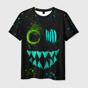 Мужская футболка 3D с принтом монстр в Екатеринбурге, 100% полиэфир | прямой крой, круглый вырез горловины, длина до линии бедер | голова демона | демон | дьявол | зубы | монстр | привидение | ужас