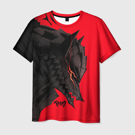 Мужская футболка 3D с принтом Берсерк черный дракон в Кировске, 100% полиэфир | прямой крой, круглый вырез горловины, длина до линии бедер | anime | anime berserk | berserk | knight | manga | аниме | аниме берсерк | берсерк | клеймо | манга | рыцарь | япония