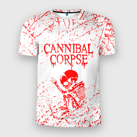 Мужская футболка 3D спортивная с принтом cannibal corpse в Курске, 100% полиэстер с улучшенными характеристиками | приталенный силуэт, круглая горловина, широкие плечи, сужается к линии бедра | Тематика изображения на принте: cannibal | cannibal corpse | cannibal corpse butchered at birth | cannibal corpse eaten back to life | cannibal corpse hammer smashed face | corpse | death metal | металл | пластинки с металлическим лезвием | рок | труп каннибала