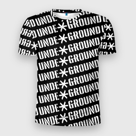 Мужская футболка 3D спортивная с принтом UNDERGROUND в Белгороде, 100% полиэстер с улучшенными характеристиками | приталенный силуэт, круглая горловина, широкие плечи, сужается к линии бедра | under | underground | андер | молодежное | пестрое | рэп | улица | хайп | хип хоп