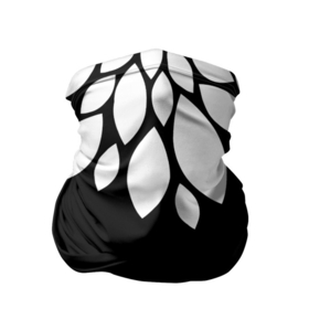 Бандана-труба 3D с принтом Лепестки в Петрозаводске, 100% полиэстер, ткань с особыми свойствами — Activecool | плотность 150‒180 г/м2; хорошо тянется, но сохраняет форму | лепестки | листья | минимализм | цветок | черно белое