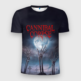 Мужская футболка 3D Slim с принтом Cannibal Corpse | Труп Каннибала (Z) в Белгороде, 100% полиэстер с улучшенными характеристиками | приталенный силуэт, круглая горловина, широкие плечи, сужается к линии бедра | cannibal | cannibal corpse | corpse | death metal | deathgrind | алекс уэбстер | брутальный дэт метал | дэт метал | дэтграйнд | пол мазуркевич | роб барретт | труп каннибала