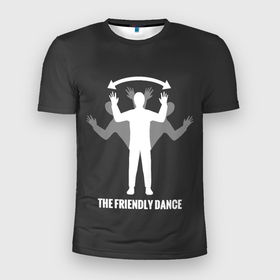 Мужская футболка 3D Slim с принтом Френдли dance DayZ в Екатеринбурге, 100% полиэстер с улучшенными характеристиками | приталенный силуэт, круглая горловина, широкие плечи, сужается к линии бедра | day z | dayz | game | games | выжывалка | дэй з | дэйз | игра | игры | советское