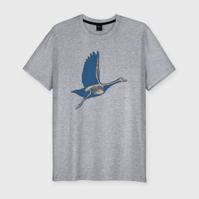 Мужская футболка хлопок Slim с принтом Утка в Белгороде, 92% хлопок, 8% лайкра | приталенный силуэт, круглый вырез ворота, длина до линии бедра, короткий рукав | гуси | крылья | птица | птицы | утка | утки