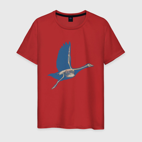Мужская футболка хлопок с принтом Утка в Петрозаводске, 100% хлопок | прямой крой, круглый вырез горловины, длина до линии бедер, слегка спущенное плечо. | гуси | крылья | птица | птицы | утка | утки