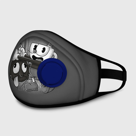 Маска из неопрена с принтом CUPHEAD в городе Новоалтайск, неопрен 100% | Форма огибающая нос. Резинки для ушей с дополнительной резинкой на затылке. Клапан для выдоха для активного дыхания при занятиях спортом. Эластичный материал маски и окантовки для лучшего растяжения и прилегания маски.  | art | cartoon | cup | cuphead | devil | dice | game | king | mugman | the | арт | бос | босс | голова | демон | дьявол | игра | капхед | магмен | мультик | мультфильм | платформер | чаша | чашка | человек | черт
