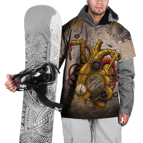 Накидка на куртку 3D с принтом Механическое сердце в Кировске, 100% полиэстер |  | Тематика изображения на принте: steampunk | арт | графика | обои | плакат | постер | стимпанк