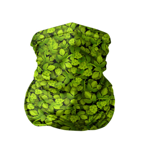 Бандана-труба 3D с принтом Хмель в Белгороде, 100% полиэстер, ткань с особыми свойствами — Activecool | плотность 150‒180 г/м2; хорошо тянется, но сохраняет форму | зелёный | листья | паттерн | растение | хмель | хмельной | шишки