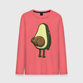 Мужской лонгслив хлопок с принтом Авокадо с попкой в Тюмени, 100% хлопок |  | Тематика изображения на принте: 2d | avocado | авокадо | еда | овощи | рисунок | фрукты