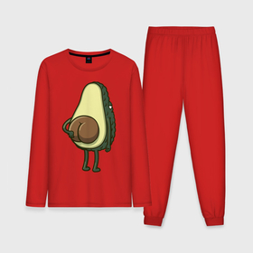 Мужская пижама с лонгсливом хлопок с принтом Авокадо с попкой в Екатеринбурге,  |  | 2d | avocado | авокадо | еда | овощи | рисунок | фрукты